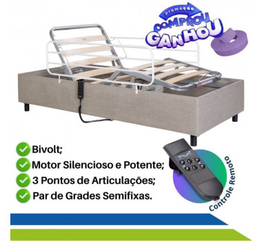 Cama-MotorizadaArticulada-Zeus Pilati-Par-de-Grades-Capacidade-150kg