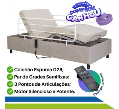 Cama-Motorizada-Articulada-Zeus-Colchão-Hospitalar-Original-com-Capa-Par-de-Grades-Pilati