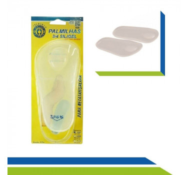 Palmilha Ortopédica 3/4 em Silicone Com Piloto Para Metatarsalgia