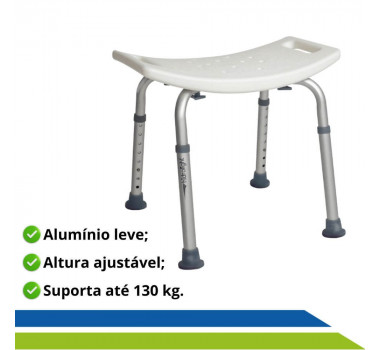 Banco para Banho com regulagem de Altura até 130 KG Hidrolight