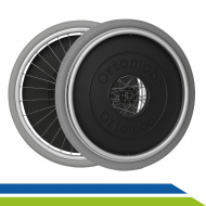Roda Pneu Antifuro Alumínio Traseiro 60x60 para Cadeira de Rodas Ortomobil sem Eixo PAR 