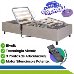 Cama Hospitalar Motorizada Elétrica Zeus Idoso com Controle Remoto Bivolt até 150kg Pilati