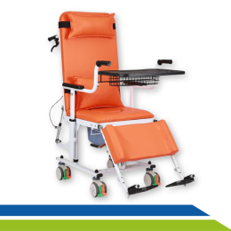 Cadeira de Transferência Flat Premium Maca-Leito com Comadre Idoso Acamado Cadeirante 120Kg