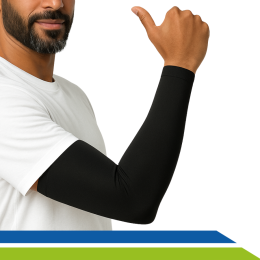 Manguito Infravermelho Longo Alívio de Dores Proteção UV Performance Treino Dirigir