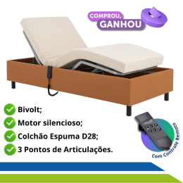 Cama Hospitalar Motorizada Articulada Zeus com Colchão D28 Original Capa Cadeirante Acamado Idoso
