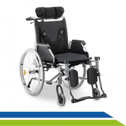 Cadeira de Rodas Tetra Reclinável Alumínio Dobrável Alta Resistência Cinto 130 Kg D700 Dellamed 