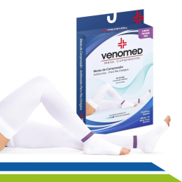 Meia Antitrombo Pré e Pós-Cirúrgica Branca Abdominoplastia Bariátrica Lipo 15 a 21MMHG 7/8 Venomed