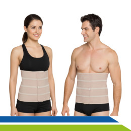 Faixa Cinta Abdominal Elástica Macom Bariátrica Hérnia 4 Elásticos Cód. 4013-4E UN