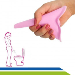 Urinol Feminino de Silicone Condutor Higiênico Reutilizável para Fazer Xixi em Pé Rosa Longevitech