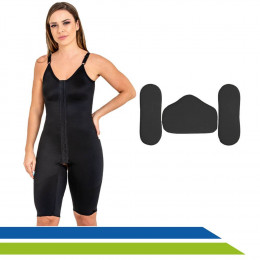 Kit Pós-Cirúrgico Abdominoplastia Cinta Macaquinho e Placas em Espuma Preto - New Form