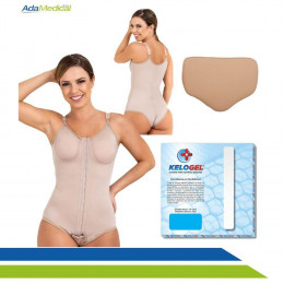 Kit Pós-Cirúrgico Completo com Cinta Body Placa Abdominal e Fita de Silicone