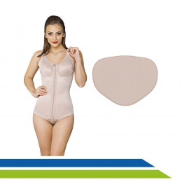 Kit Pós-Cirúrgico Abdominoplastia Lipoaspiração Cinta Body e Placa de Contenção em Espuma Macom