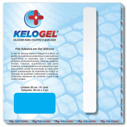 Fita de Silicone para Cicatriz e Prevenção de Queloide 20cmx3cm - Cód. D120 - Kelogel