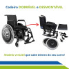 Cadeira de Rodas em Alumínio Dobrável em X e Desmontável até 120kg Ortobras AVD Cores e Tamanhos