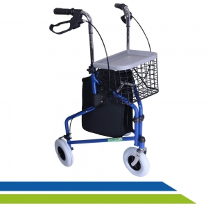 Andador Idoso em Alumínio 3 Rodas Dobrável Freios Cesto Frontal e Bolsa Até 100Kg Dilepé Andador Idoso em Alumínio 3 Rodas Dobrável Freios Cesto Frontal e Bolsa Até 100Kg Dilepé