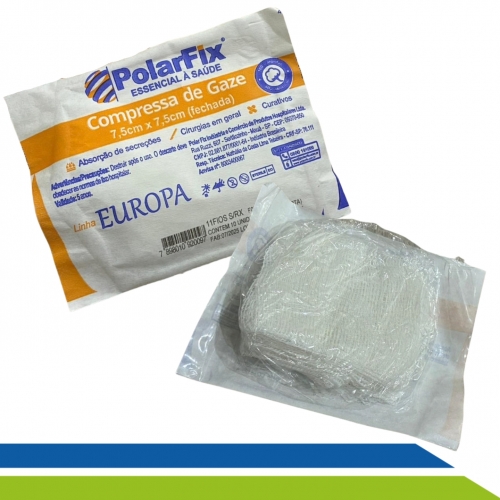 Compressa de Gaze Estéril Europa Alta Absorção Segurança para Curativos - CÓD. 2182