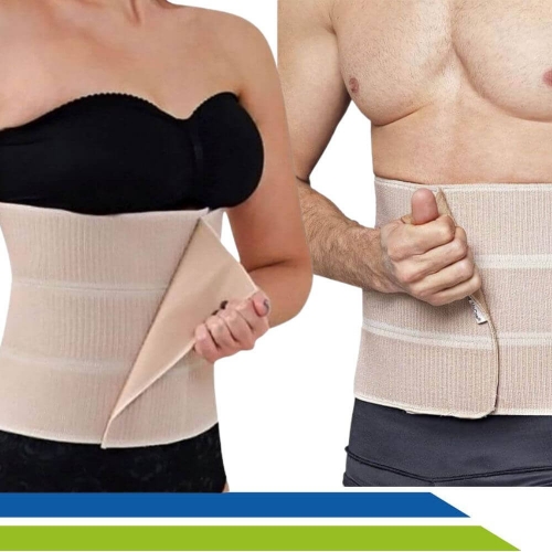 Faixa Cinta Abdominal Elástica Macom 3 Elásticos Hérnia Bariátrica Cód. 4013-3E