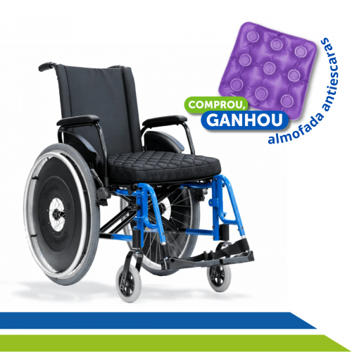 Cadeira de Rodas em Alumínio Dobrável em X e Desmontável até 120kg Ortobras AVD Cores e Tamanhos