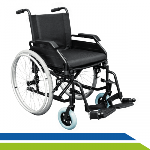 Cadeira de Rodas Dobrável Resistente até 125 kg INMETRO Idoso Fratura Pós-Operatório