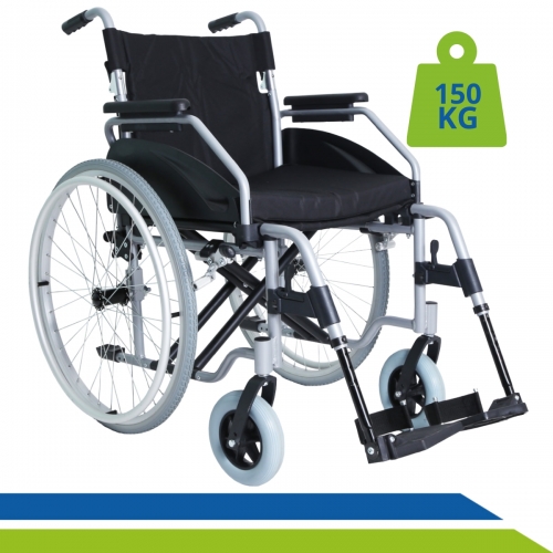 Cadeira de Rodas Alumínio Premium Resistente até 150 kg Idoso Reabilitação Pós-Operatório Fratura