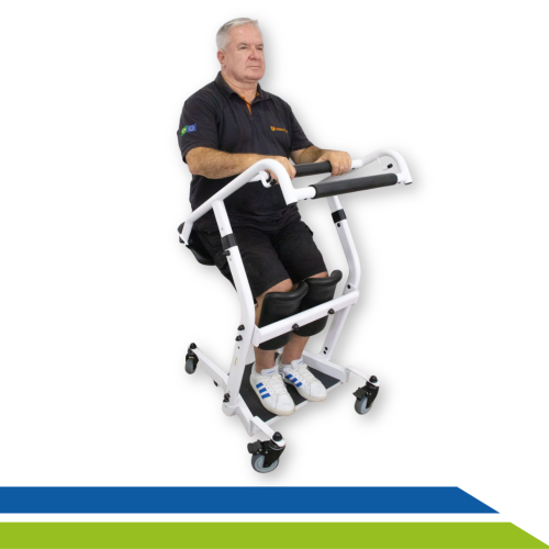 Cadeira De Transferência Stand-Up com Apoio Ergonômico Idoso Cadeirante Mobilidade 150kg