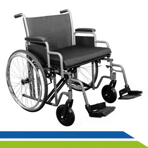 Cadeira de Rodas Plus Size Reforçada até 250kg Confortável Dobrável Idosos Fratura Reabilitação