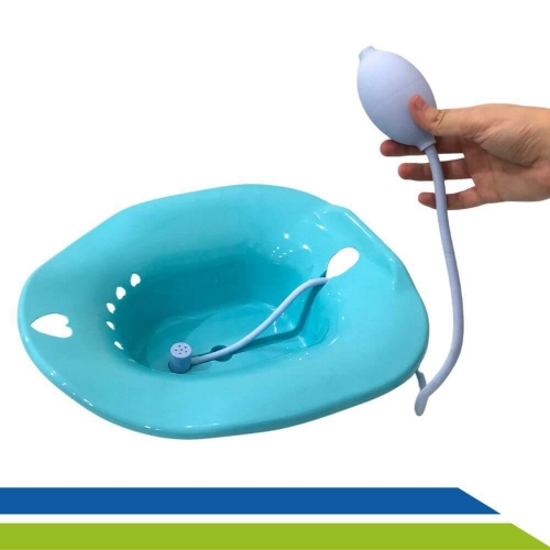 Bacia Bidê para Banho de Assento Portátil Azul Hemorroidas Longevitech - BA-AZ