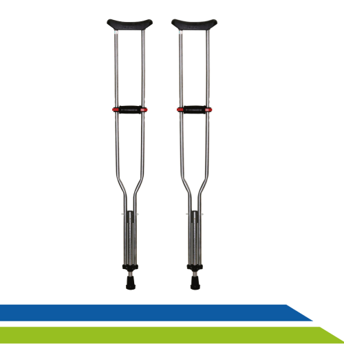 Par de Muletas Axilar Adulto em Alumínio Ajustável 8 Regulagens até 120kg Dilepé