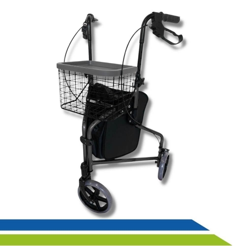 Andador Alumínio Adulto Idoso Dobrável Regulável 3 Rodas até 110kg Hidrolight