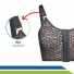 Sutiã Pós-Cirúrgico Bege com Acabamento em Renda Preto para Mamoplástia e Mastectomia - 60153 - New Form