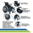 Combo Cadeira de Rodas Alumínio Avd Ortobras e Cadeira de Banho D40 com Comadre