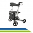 Andador Adulto Idoso em Alumínio Dobrável 4 Rodas com Assento e Bolsa D14