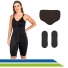 Kit Pós-Cirúrgico para Lipoaspiração e Abdominoplastia Cinta Macaquinho e Placas de Espuma Bege - New Form